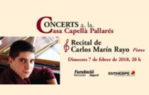 El piano protagonitzará la próxima cita de Concerts a la Casa Capellà Pallarés amb una actuació del jove pianista Carlos Marín Rayo